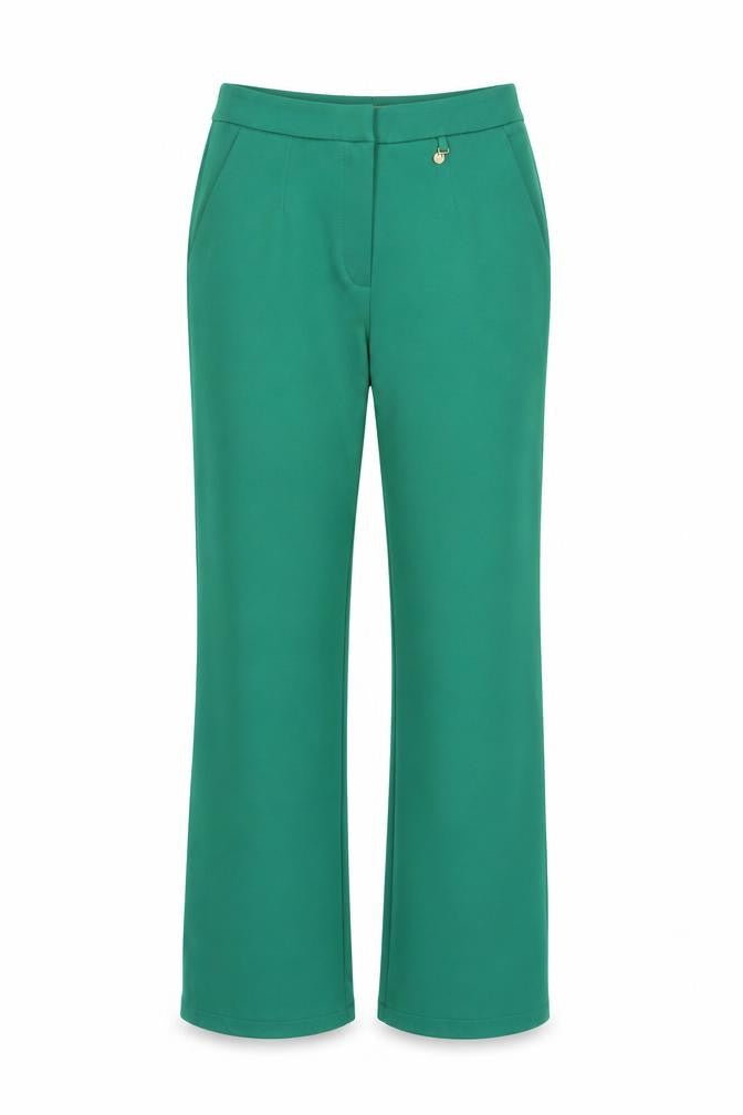 Goa Goa Women's Green Wide-Leg Stretch Crepe Trousers Size M