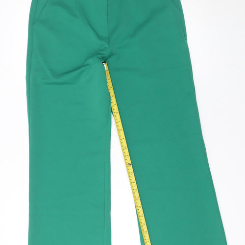 Goa Goa Women's Green Wide-Leg Stretch Crepe Trousers Size M