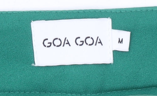 Goa Goa Women's Green Wide-Leg Stretch Crepe Trousers Size M