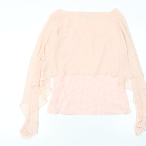 Zara Woman Pink Chiffon Layered Tunic Blouse Size 10