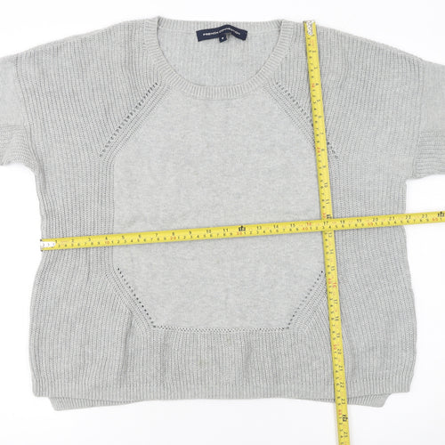 French Connection Women's Grey Cotton Knit Pullover Jumper M