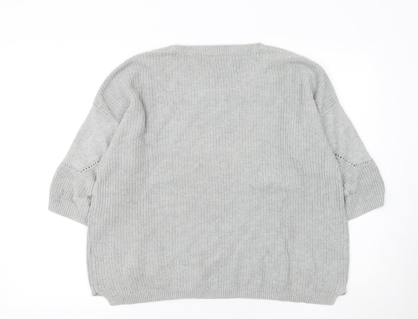 French Connection Women's Grey Cotton Knit Pullover Jumper M