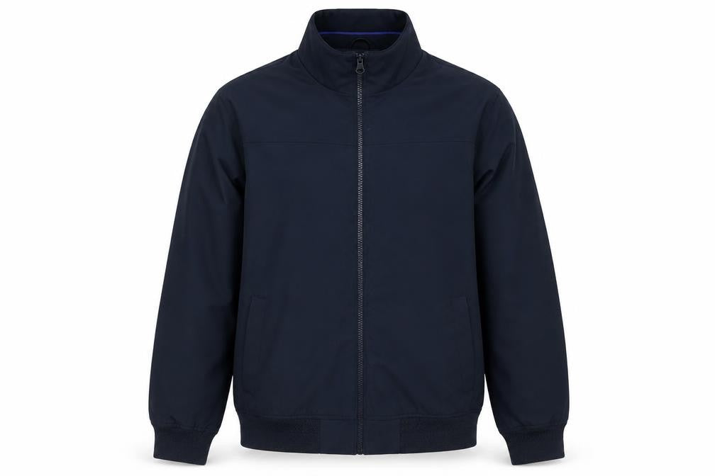 Front view of Dunnes Men's Blue XL Basic Jacket Full Zip Classic Style