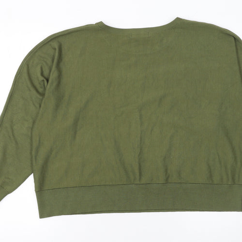 Gallery Women Green XL Viscose Knit Crew Neck Long Sleeve Jumper