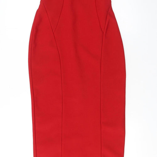 River Island Women’s Red Off Shoulder Bodycon Midi Dress UK 6