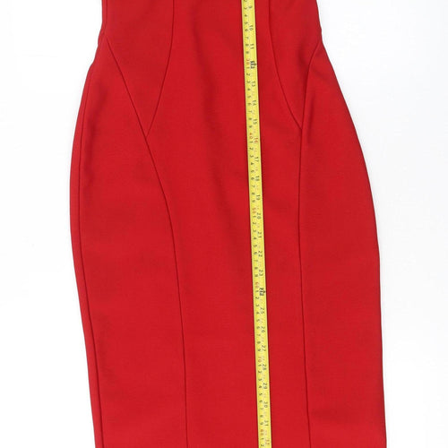 River Island Women’s Red Off Shoulder Bodycon Midi Dress UK 6