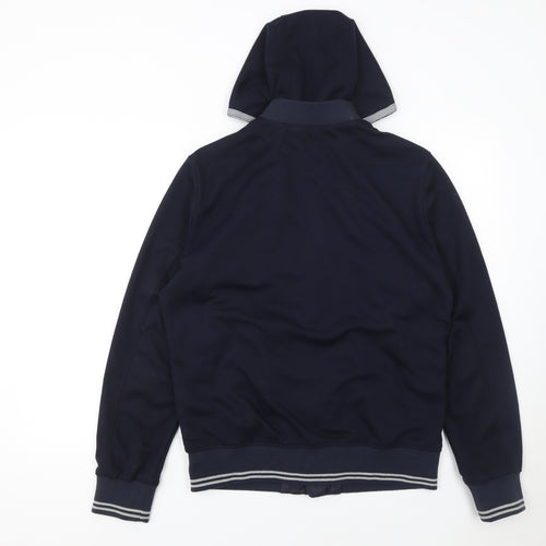 Zara Man Men's Blue Quilted Full Zip Hoodie Jacket Size L