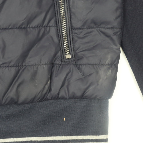 Zara Man Men's Blue Quilted Full Zip Hoodie Jacket Size L