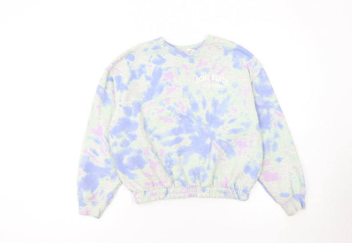 H&M Girls Multicoloured Tie-Dye Pullover Sweatshirt 11-12 Years
