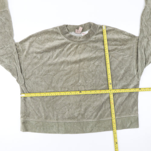 H&M Women’s Beige Velour Pullover Sweatshirt Size 12 UK