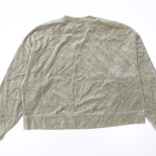 H&M Women’s Beige Velour Pullover Sweatshirt Size 12 UK