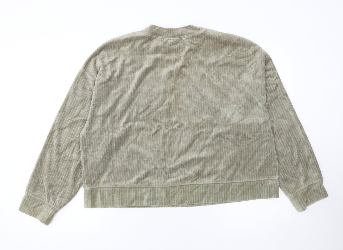 H&M Women’s Beige Velour Pullover Sweatshirt Size 12 UK