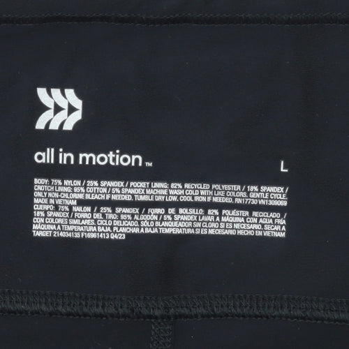 All in Motion Womens Black L Ankle Leggings Stretch Activewear