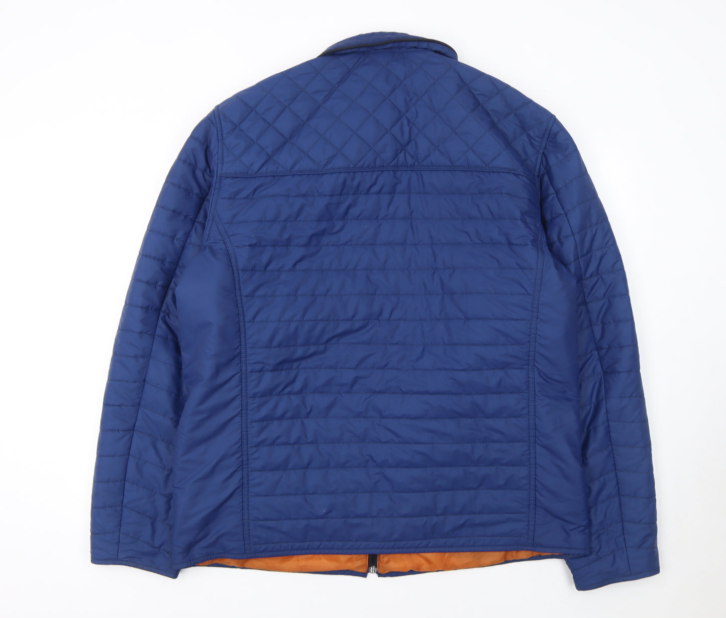 Gate One Men's Blue Quilted Mid-Length Jacket Size 56 Regular Fit