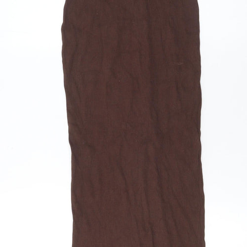 Bershka Women Brown Strapless Bodycon Maxi Dress Size S
