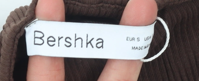 Bershka Women Brown Strapless Bodycon Maxi Dress Size S
