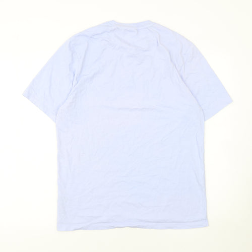 Diesel Men Blue Logo Crew Neck Cotton Short Sleeve T-Shirt Size M