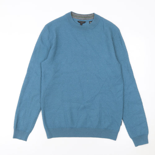 Ted Baker Men’s Blue Waffle Knit Crew Neck Jumper Size S