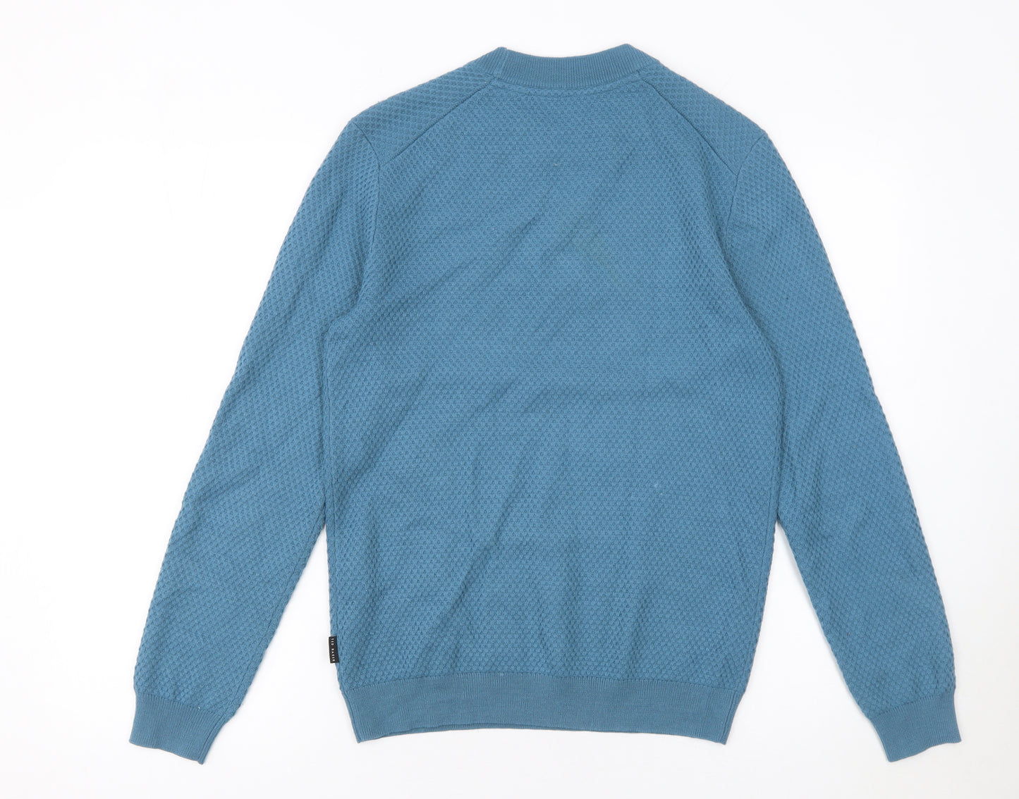 Ted Baker Men’s Blue Waffle Knit Crew Neck Jumper Size S