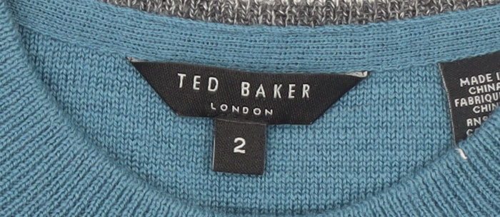 Ted Baker Men’s Blue Waffle Knit Crew Neck Jumper Size S
