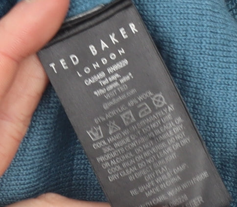 Ted Baker Men’s Blue Waffle Knit Crew Neck Jumper Size S