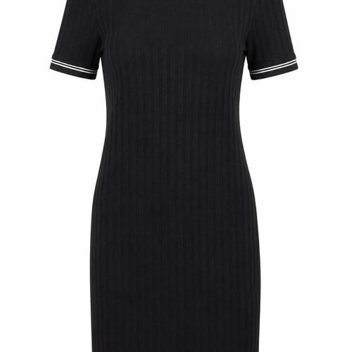 H&M Women’s Black Bodycon Knit Dress Size 8 Short Sleeve Crew Neck
