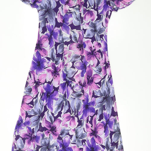 Debenhams Women’s Purple Floral A-Line Dress Size 14