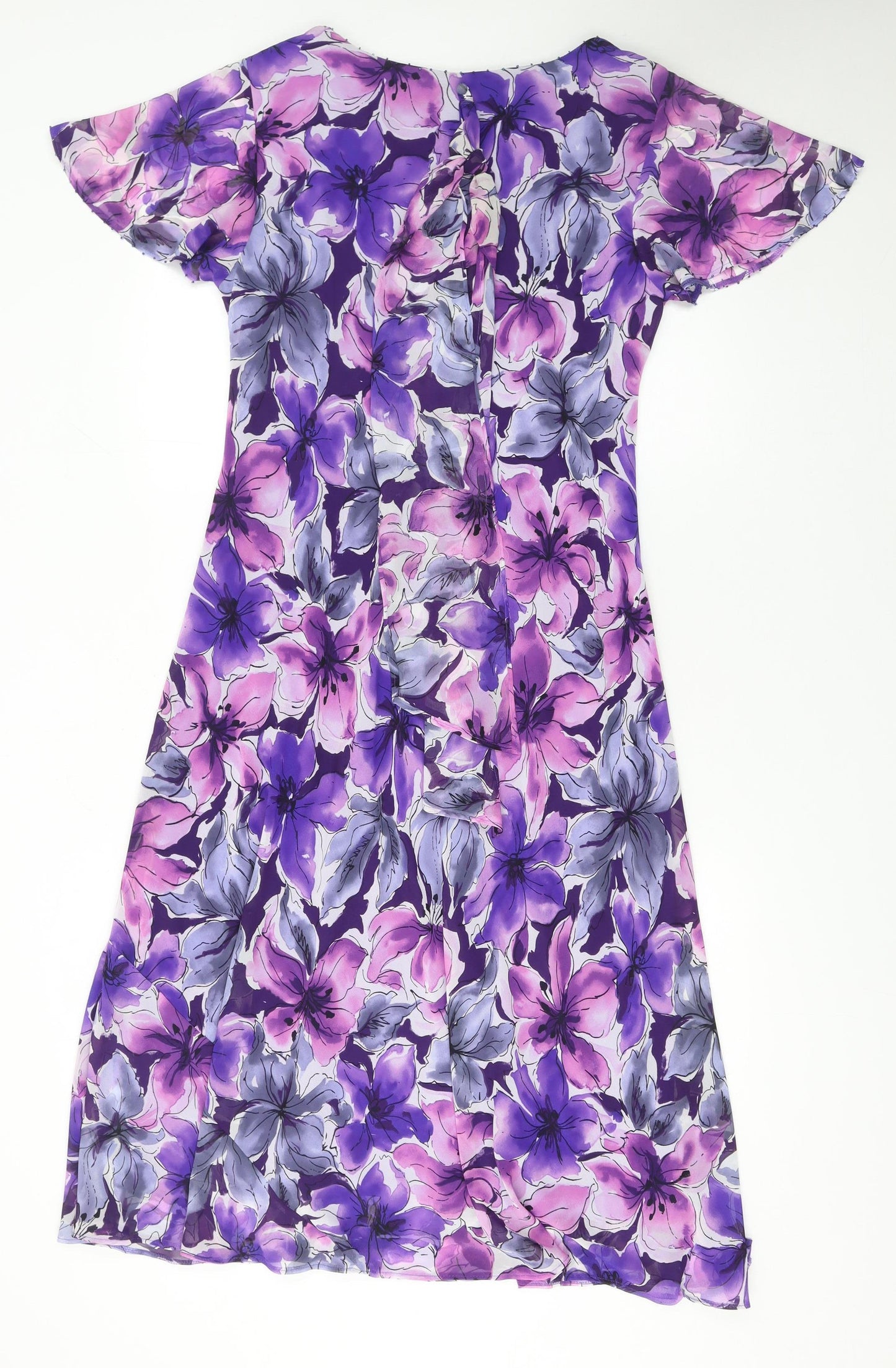 Debenhams Women’s Purple Floral A-Line Dress Size 14