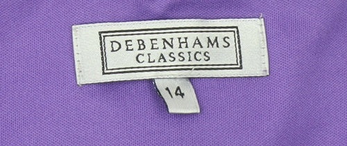 Debenhams Women’s Purple Floral A-Line Dress Size 14