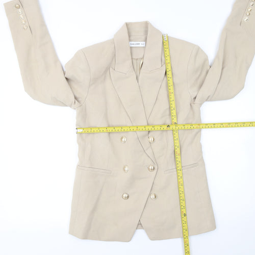 Gallery Women’s Beige Double-Breasted Blazer UK 12 Classic Fit