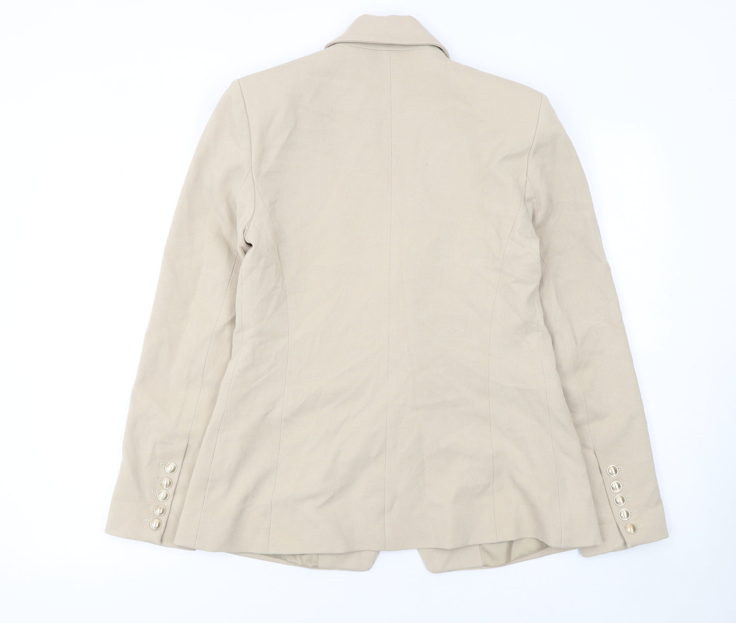 Gallery Women’s Beige Double-Breasted Blazer UK 12 Classic Fit