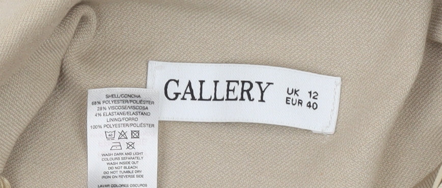 Gallery Women’s Beige Double-Breasted Blazer UK 12 Classic Fit