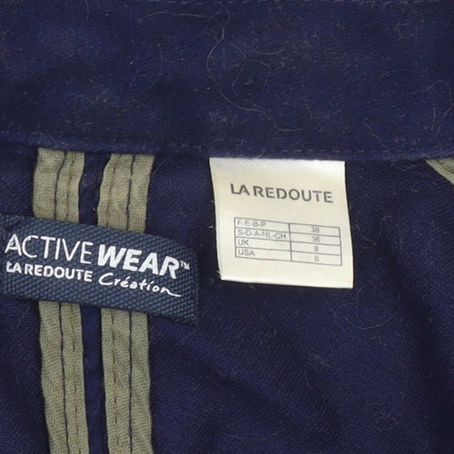 La Redoute Women Blue Double-Breasted Cotton Blazer UK 8 Military Style