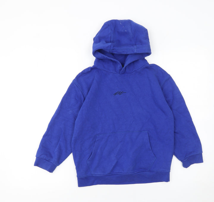 NEXT Boys Blue Pullover Hoodie 8 Years Regular Fit Cotton Fleece