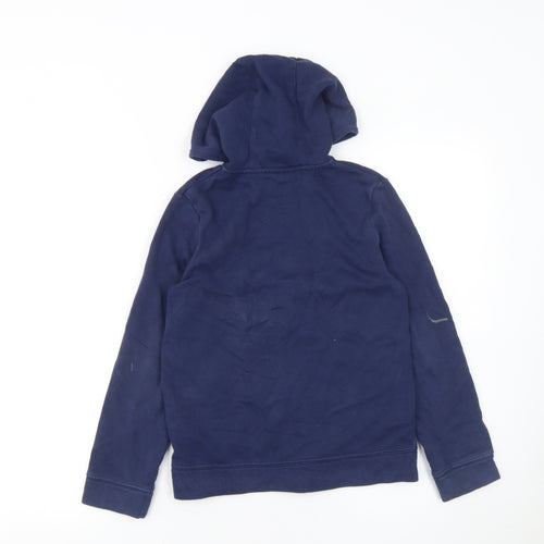 Nike Boys Blue Full Zip Hoodie Size 9-10 Years Fleece Cotton Blend