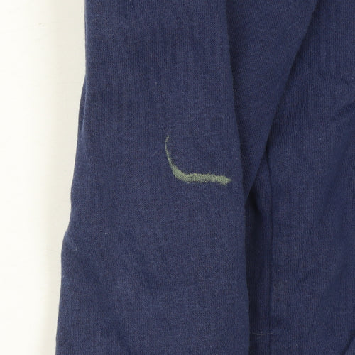 Nike Boys Blue Full Zip Hoodie Size 9-10 Years Fleece Cotton Blend