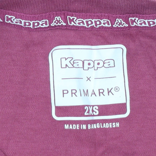 Kappa x Primark Womens Pink 2XS Cotton Crew Neck T-Shirt