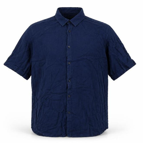 Alfani Men's Blue 2XL Short Sleeve Cotton Button-Up Shirt