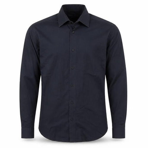 ONESIX5IVE Men Black Slim Fit Long Sleeve Button-Up Shirt 14.5in