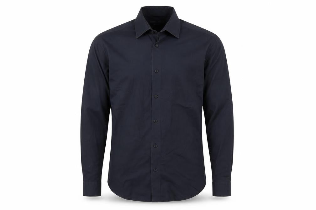 ONESIX5IVE Men Black Slim Fit Long Sleeve Button-Up Shirt 14.5in