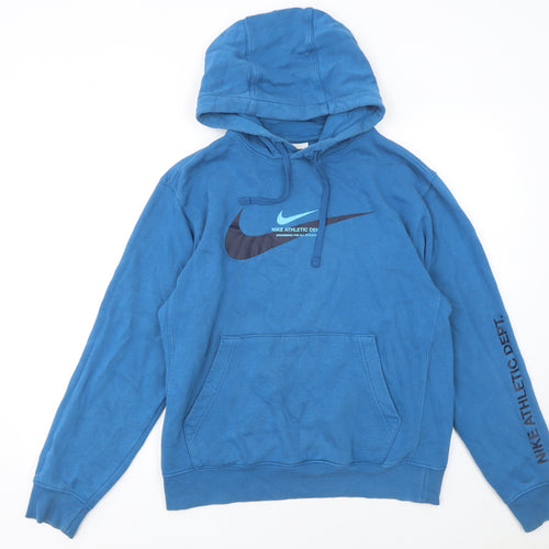 Nike Mens Blue Pullover Hoodie Size S Athletic Dept Fleece Sweatshirt