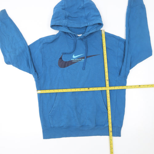 Nike Mens Blue Pullover Hoodie Size S Athletic Dept Fleece Sweatshirt