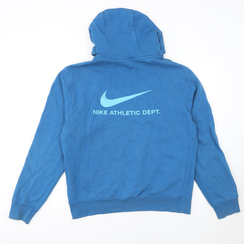 Nike Mens Blue Pullover Hoodie Size S Athletic Dept Fleece Sweatshirt