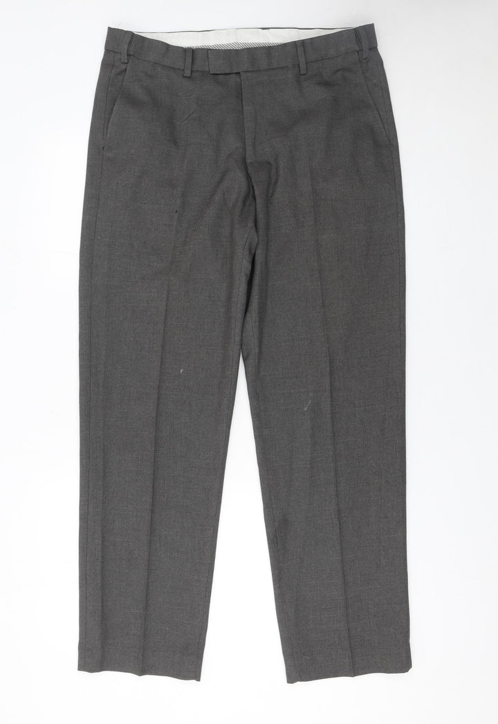 Dunnes Stores Men's Grey 34in Dress Pants Trousers Regular Fit