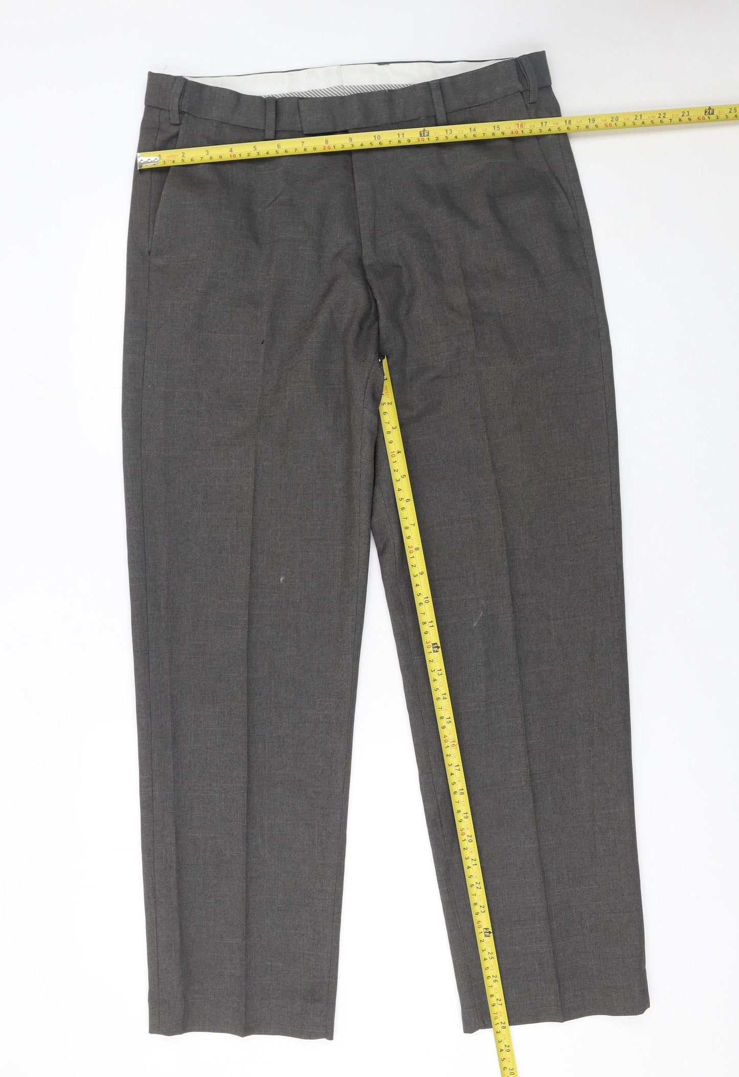 Dunnes Stores Men's Grey 34in Dress Pants Trousers Regular Fit