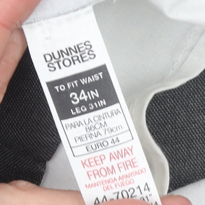 Dunnes Stores Men's Grey 34in Dress Pants Trousers Regular Fit