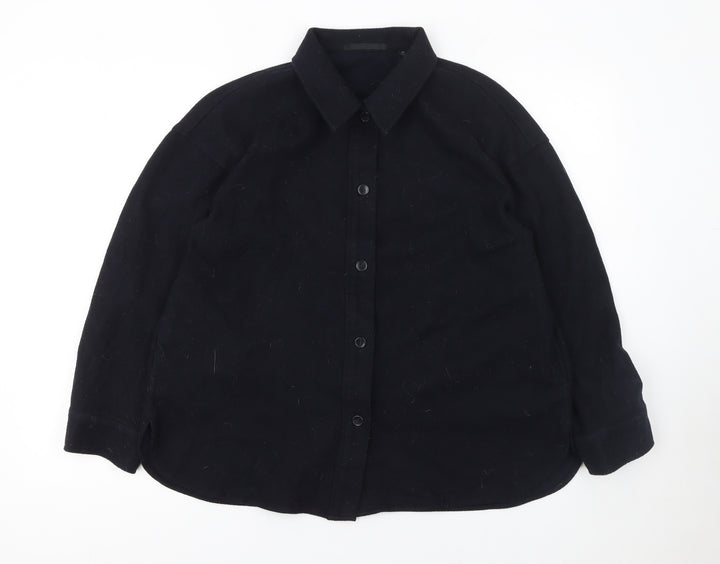 Uniqlo Women’s Black Long Sleeve Button-Up Shirt XS