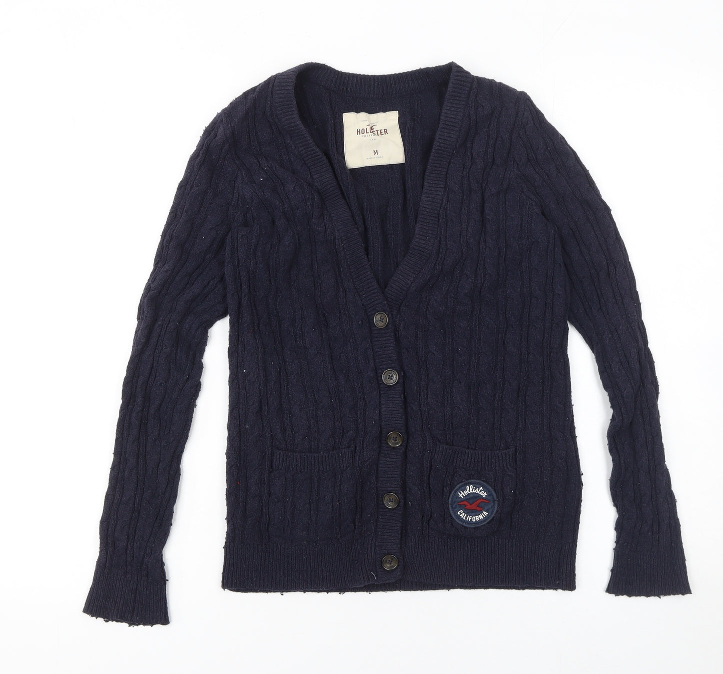 Hollister Women’s Navy Blue Cable Knit Cardigan M
