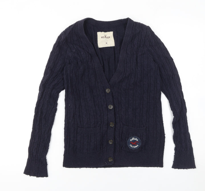 Hollister Women’s Navy Blue Cable Knit Cardigan M