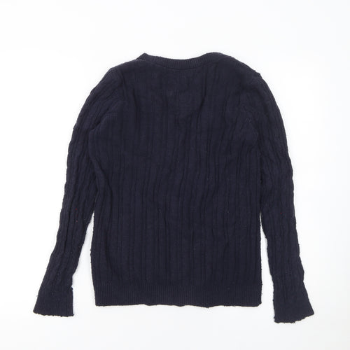 Hollister Women’s Navy Blue Cable Knit Cardigan M